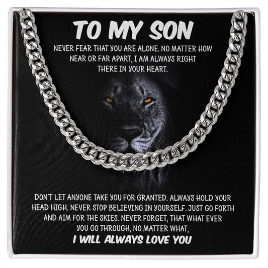 My Son | Never Fear - Cuban Link Chain - PerfectDeals4me