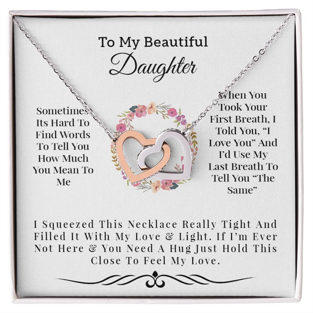 My Beautiful Daughter | Love & Light - Interlocking Hearts Necklace - PerfectDeals4me