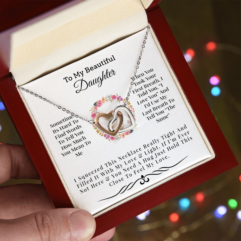 My Beautiful Daughter | Love & Light - Interlocking Hearts Necklace - PerfectDeals4me