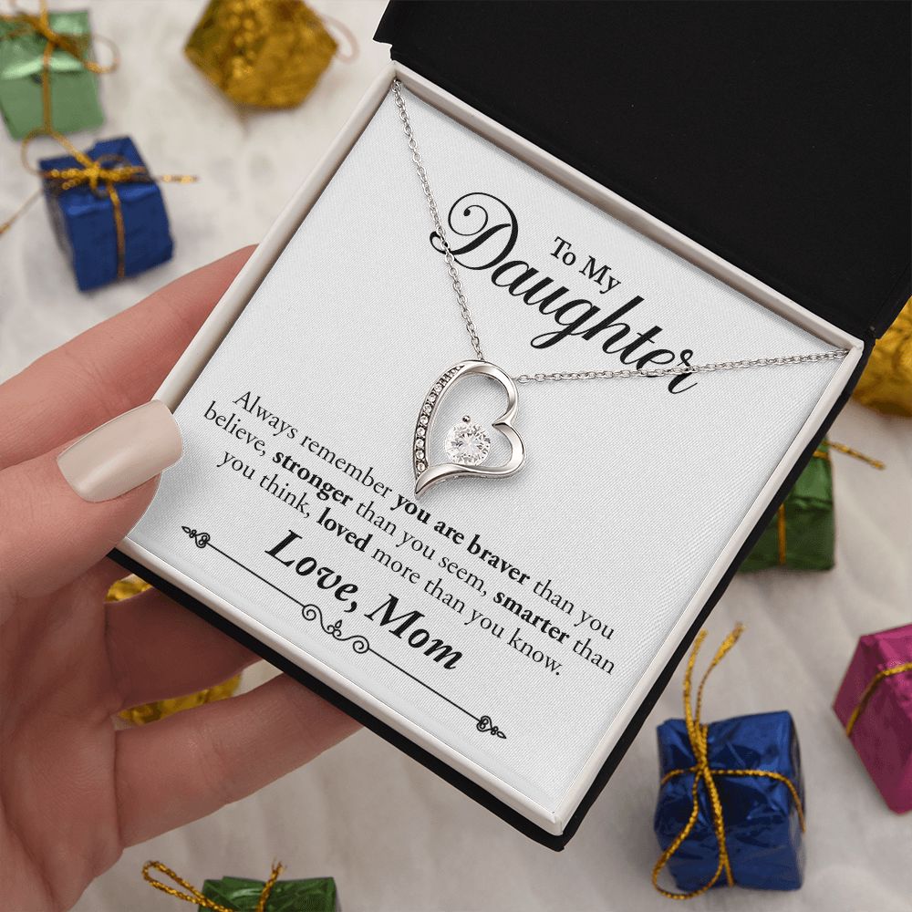 My Daughter | Braver Stronger Smarter - Forever Love Necklace - PerfectDeals4me