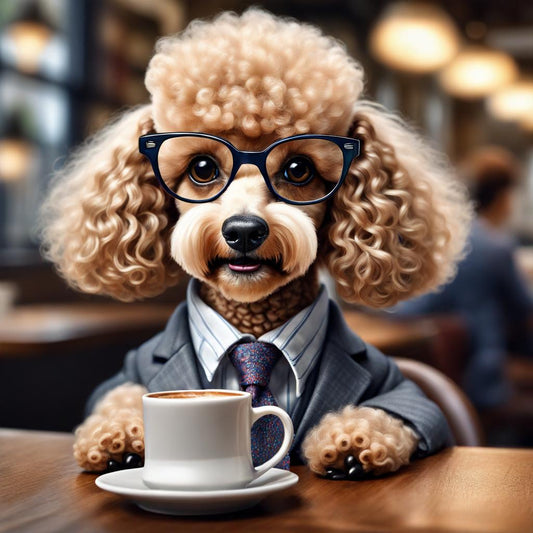 Toy Poodle  Drinking Coffee Black Mug