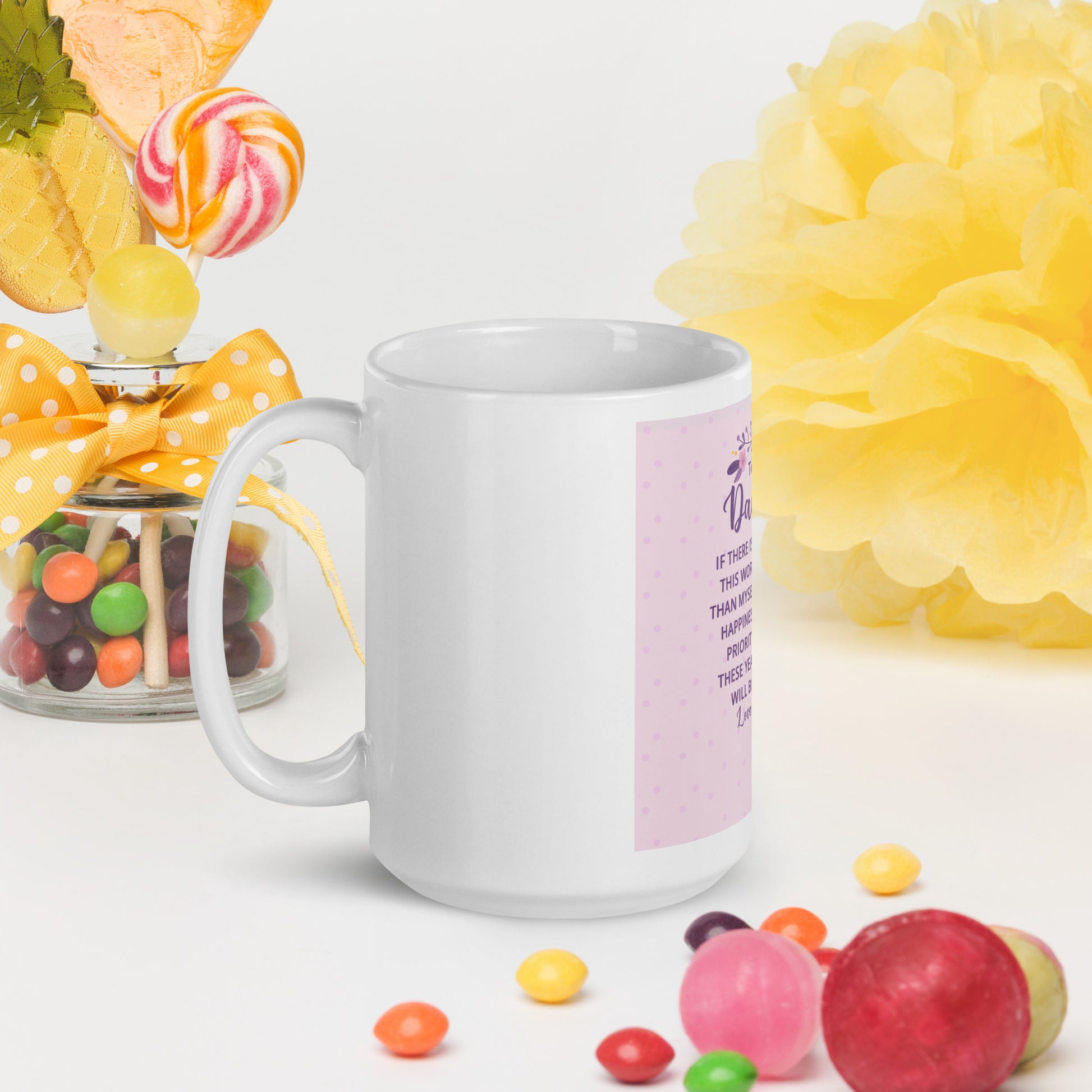 White glossy mug - My Daughter Love more | Dad - PerfectDeals4me